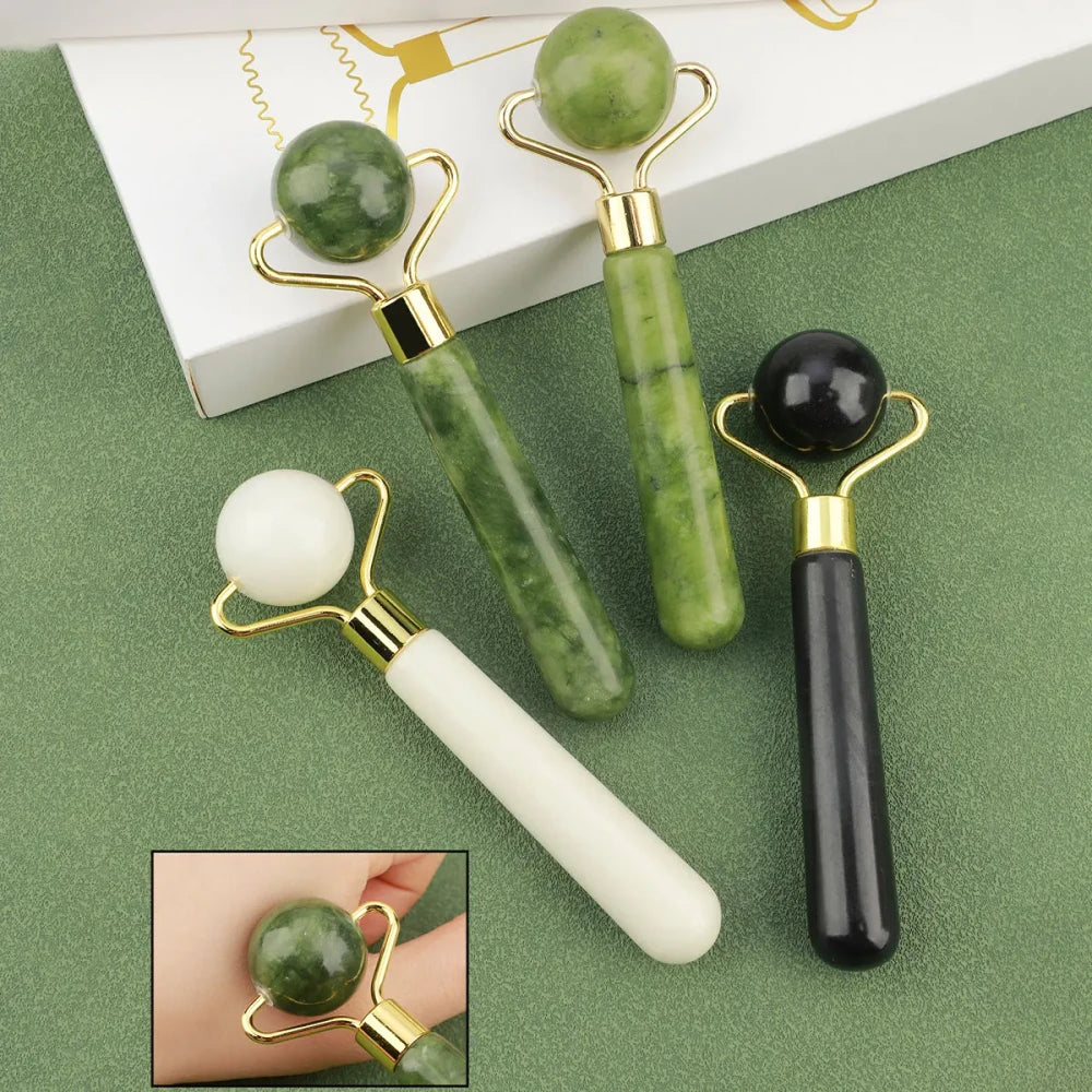 Jade Facial Roller and Gua Sha Set