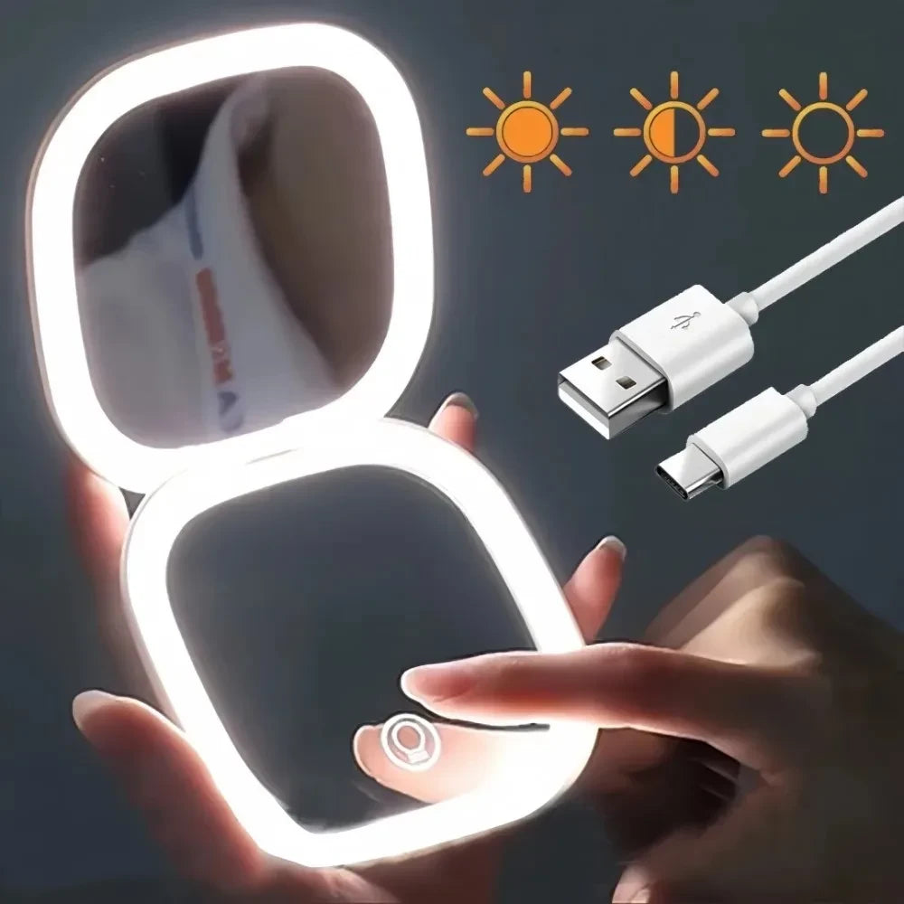 Portable LED Travel Makeup Mirror