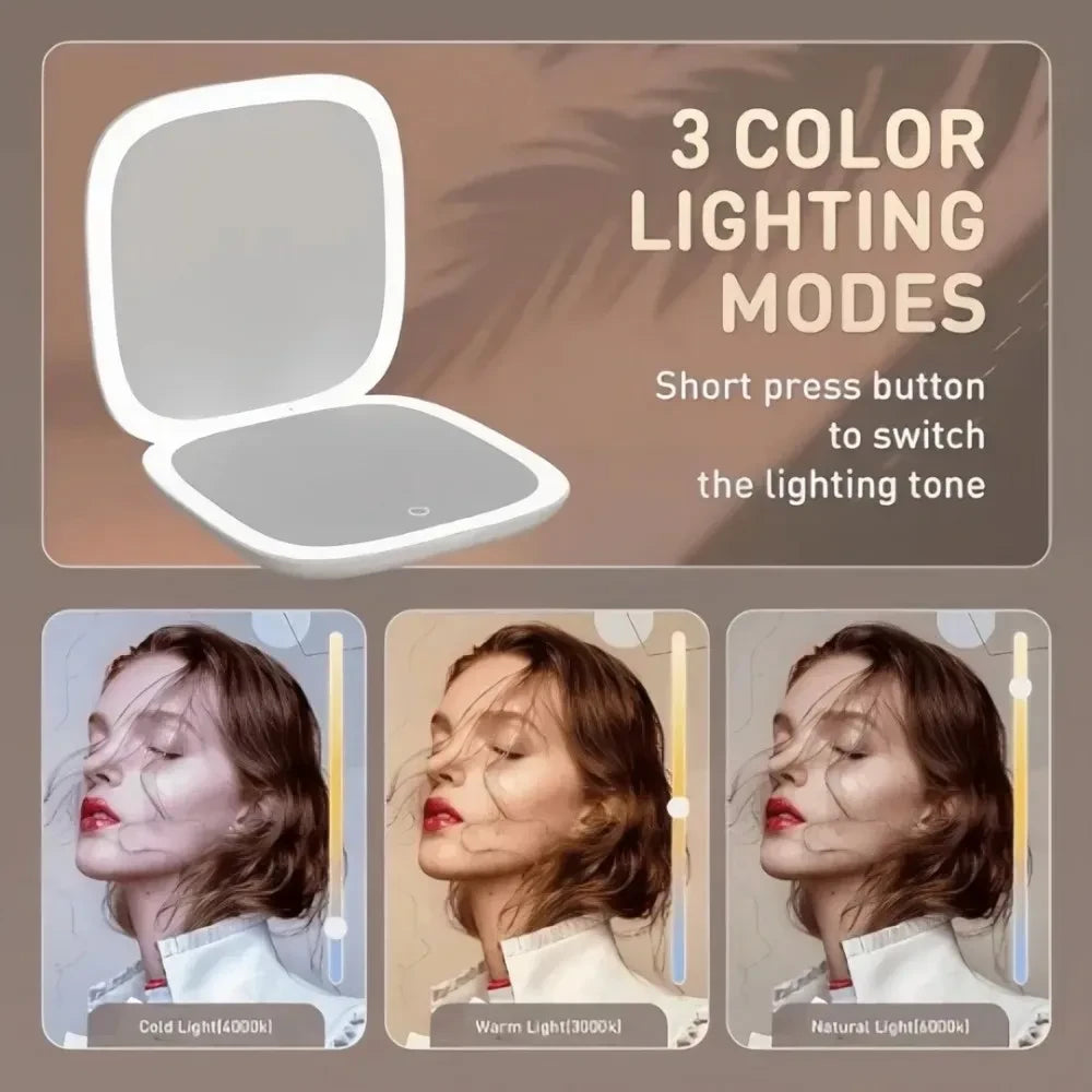 Portable LED Travel Makeup Mirror